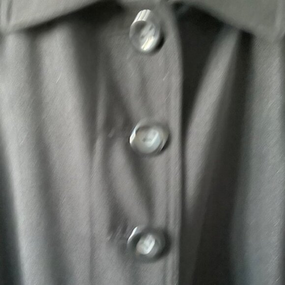 Sequence VTG Black Lined Button Up Trench Coat S 12 V.I.petite with removal hood - Picture 3 of 10